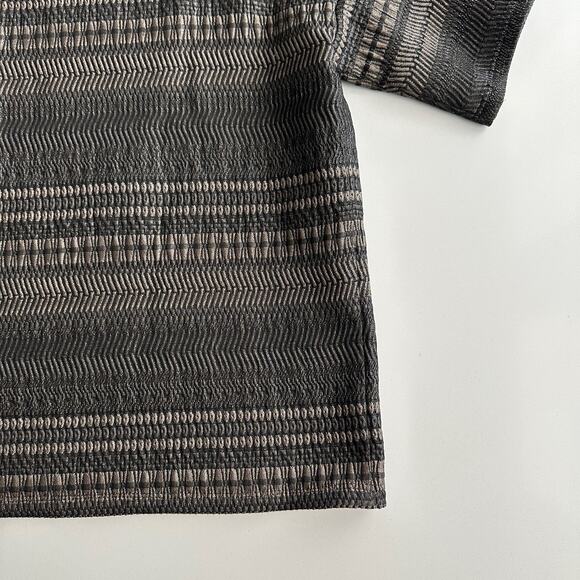Emerson Fry Tuckernuck Made in New York Gray Stretch Jacquard Layering Top S - Picture 4 of 8